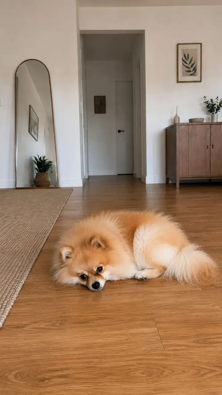 Calm pet in a tidy home
